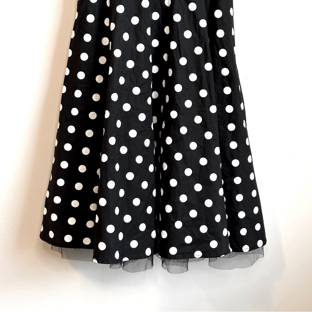 Hot Topic Black with White Polka Dot Swing Dress Size XS  *Like New* 🖤 - Picture 13 of 15